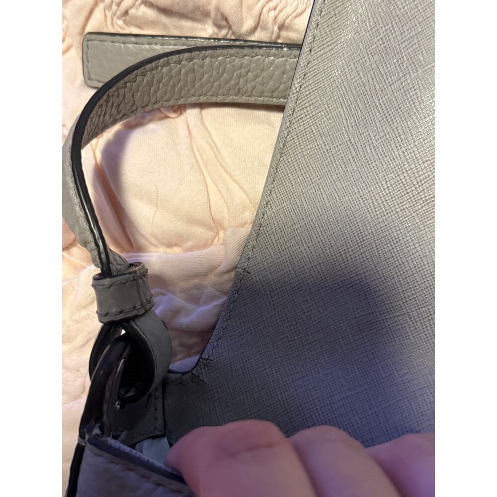 Michael Kors Lila Small Messenger Bag Crossbody Purse Steel Gray Pebbled Leather - Picture 15 of 16